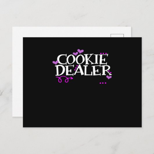 Funny Cookie Dealer Shirt Mam Pap Scouts Girls Kin Aankondigingskaart (Voorkant / Achterkant)