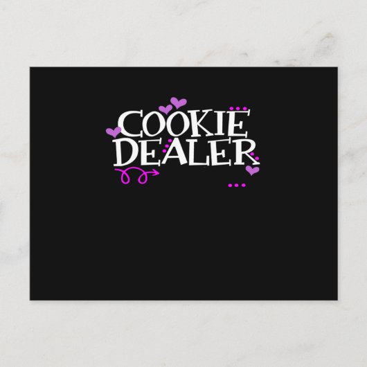 Funny Cookie Dealer Shirt Mam Pap Scouts Girls Kin Aankondigingskaart (Voorkant)