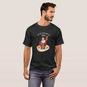 Funny Cookie Eating Santa Design T-shirt (Voorkant volledig)