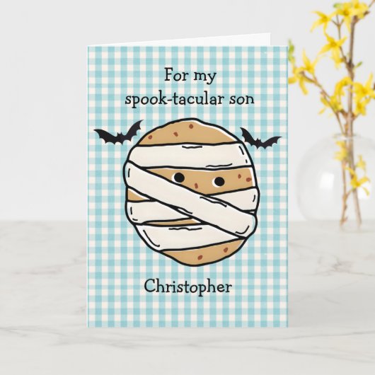 Funny Cookie Mummy Pizza Slice Halloween Maze Kaart (Gele Bloem)