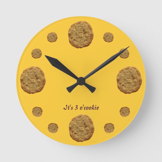 Funny Cookie Time Cookie Clock Ronde Klok (Voorkant)