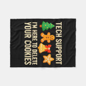 Funny Cookies Christmas Gingerbread Tech Suprt Men Fleece Deken (Voorkant (Horizontaal))