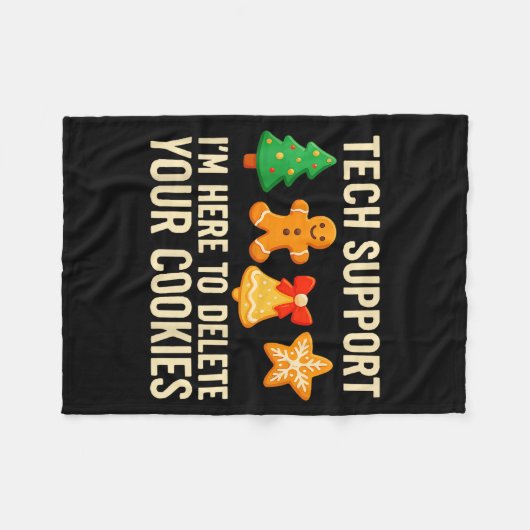 Funny Cookies Christmas Gingerbread Tech Suprt Men Fleece Deken (Voorkant (Horizontaal))