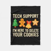 Funny Cookies Christmas Gingerbread Tech Suprt Men Fleece Deken (Voorkant)
