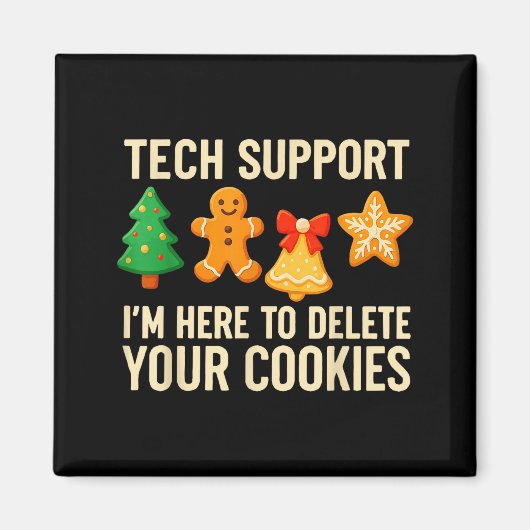 Funny Cookies Christmas Gingerbread Tech Suprt Men Magneet (Voorkant)