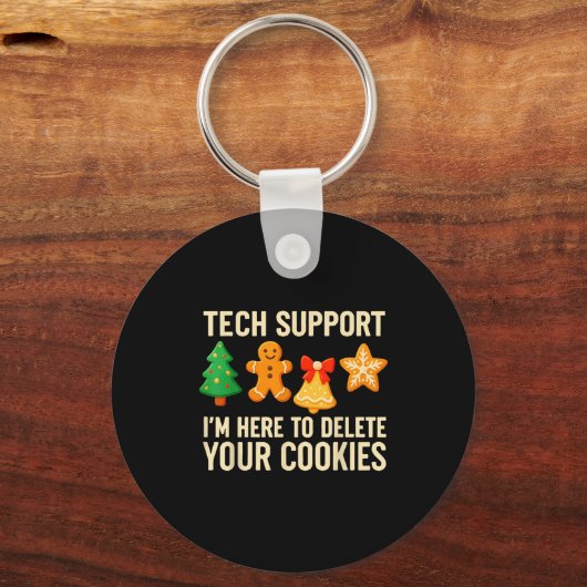 Funny Cookies Christmas Gingerbread Tech Suprt Men Sleutelhanger (Voorkant)