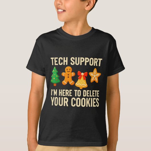 Funny Cookies Christmas Gingerbread Tech Suprt Men T-shirt (Voorkant)