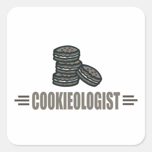 Funny Cookies Vierkante Sticker (Voorkant)