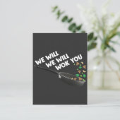 Funny Cooking Asian cuisine Food Pun Cook Wok Chef Briefkaart (Staand voorkant)