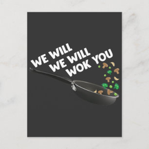 Funny Cooking Asian cuisine Food Pun Cook Wok Chef Briefkaart