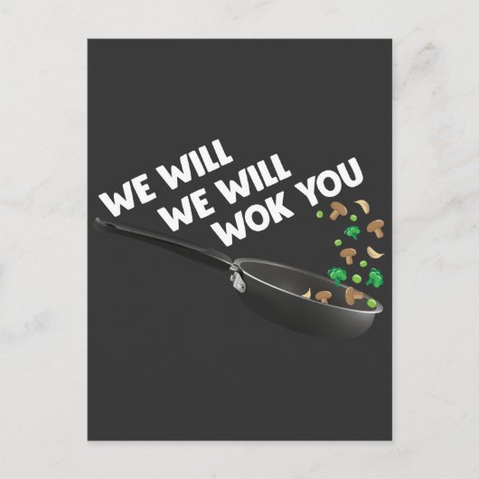 Funny Cooking Asian cuisine Food Pun Cook Wok Chef Briefkaart (Voorkant)