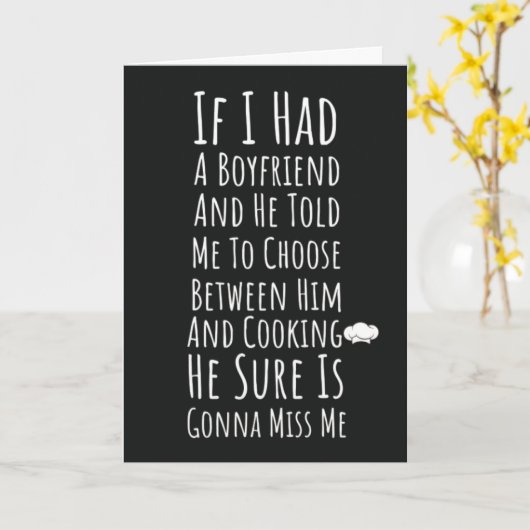 Funny Cooking Cards For Women For Her Chef Kaart (Gele Bloem)
