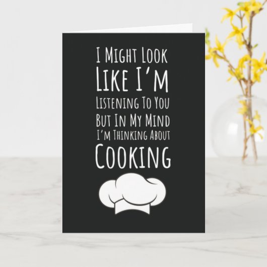 Funny Cooking Cards Humor Sarcastic Friend Kaart (Gele Bloem)