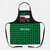Funny Cooking Chef Chop Black Green Pset Schort (Voorkant)
