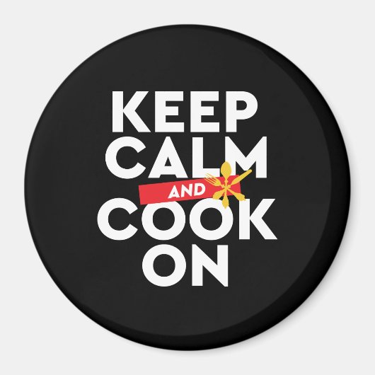 Funny Cooking Chef Keep Calm en Cook on Magneet (Voorkant)