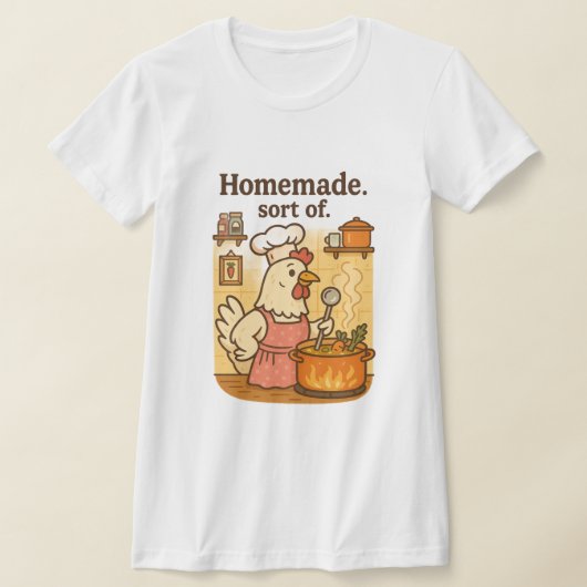 Funny Cooking Chicken Apron – Hen Making Soup T-shirt (Laagn)