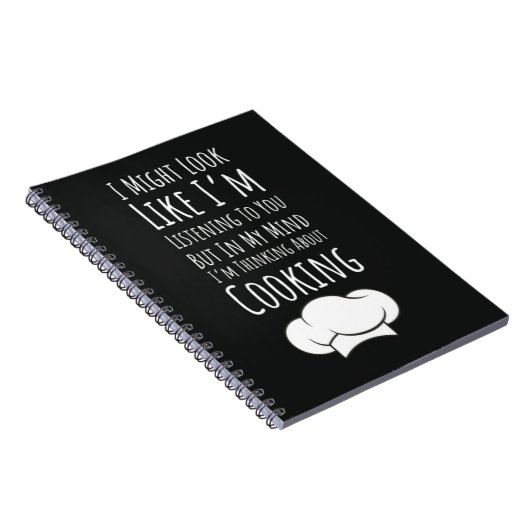 Funny Cooking Gifts Humor Humorous Typography Notitieboek (Rechterzijde)