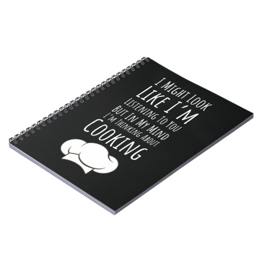 Funny Cooking Gifts Humor Humorous Typography Notitieboek (Linkerzijde)