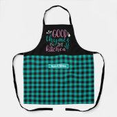 Funny Cooking Good Thymes Black Turquoise Pset Schort (Voorkant)