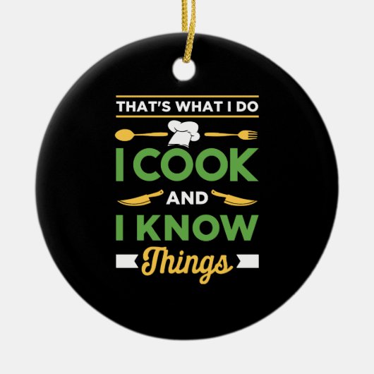 Funny Cooking Keramisch Ornament (Voorkant)