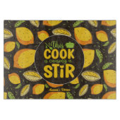 Funny Cooking Pun  Retro Lemon Pattern Snijplank (Voorkant)