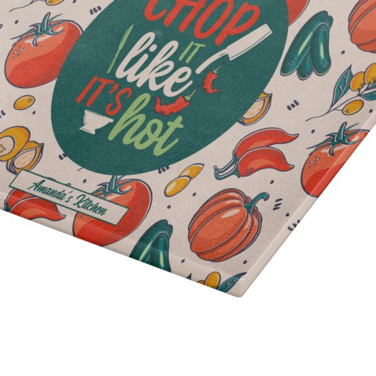 Funny Cooking Pun Vegetable Food Pattern Snijplank (Hoek)