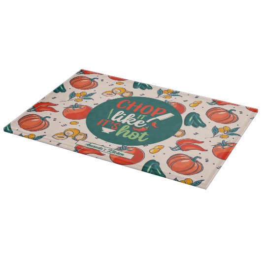 Funny Cooking Pun  Vegetable Food Pattern Snijplank (Hoek)