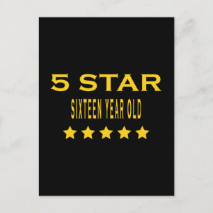 Funny Cool 16th Birthdays : Vijf sterren zestien Briefkaart