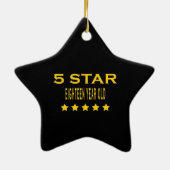 Funny Cool 18th Birthdays : Vijf 18e ster Keramisch Ornament (Achterkant)
