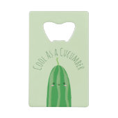 Funny Cool as a Cucumber Cute Foodie Pun Joke Creditkaart Flessenopener (Voorkant)
