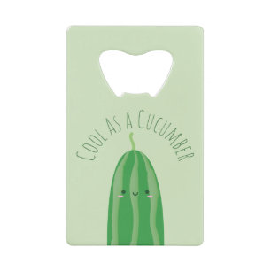 Funny Cool as a Cucumber Cute Foodie Pun Joke Creditkaart Flessenopener