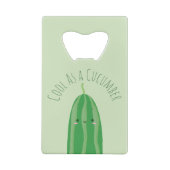 Funny Cool as a Cucumber Cute Foodie Pun Joke Creditkaart Flessenopener (Achterkant)