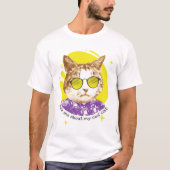 Funny Cool Cat in zonnebril T-shirt (Voorkant)