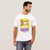 Funny Cool Cat in zonnebril T-shirt (Voorkant volledig)