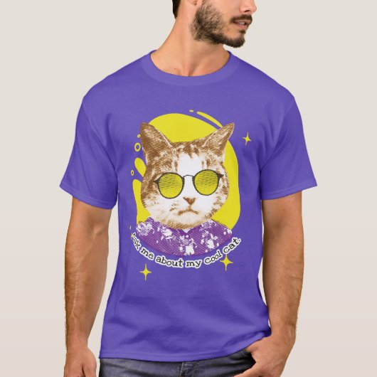 Funny Cool Cat in zonnebril T-shirt (Voorkant)