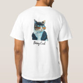 Funny Cool Cat met zonnebrillen Witte T-shirt (Achterkant)
