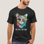 Funny Cool Cat Pap Kat met zonnebril T-shirt (Voorkant)
