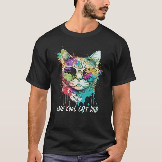 Funny Cool Cat Pap Kat met zonnebril T-shirt (Voorkant)