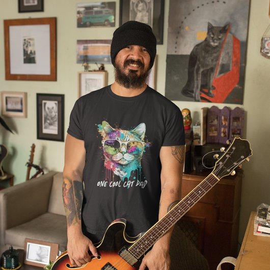 Funny Cool Cat Pap Kat met zonnebril T-shirt