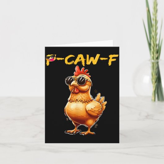 Funny Cool Chicken Sungles Caw F Humor For Men Wom Kaart (Voorkant)