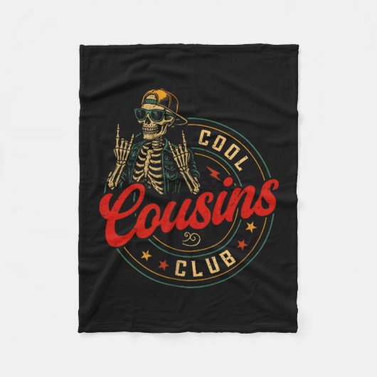 Funny Cool Cousins Club Shirt Cousin Crew Skeleton Fleece Deken (Voorkant)