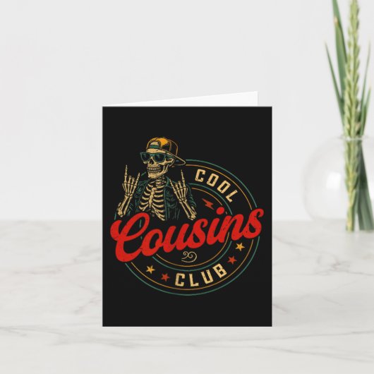 Funny Cool Cousins Club Shirt Cousin Crew Skeleton Kaart (Voorkant)
