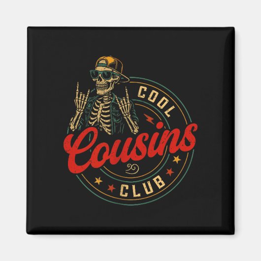Funny Cool Cousins Club Shirt Cousin Crew Skeleton Magneet (Voorkant)