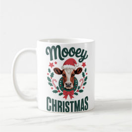 Funny Cool Cow Mooey Christmas Farm Holiday Humor Koffiemok