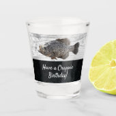 Funny Cool Crappie Vist Birthday Pun Shot Glas (Voorkant)