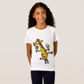 Funny Cool Cute Giraffe Unicycle Ice Cream T-shirt (Voorkant volledig)