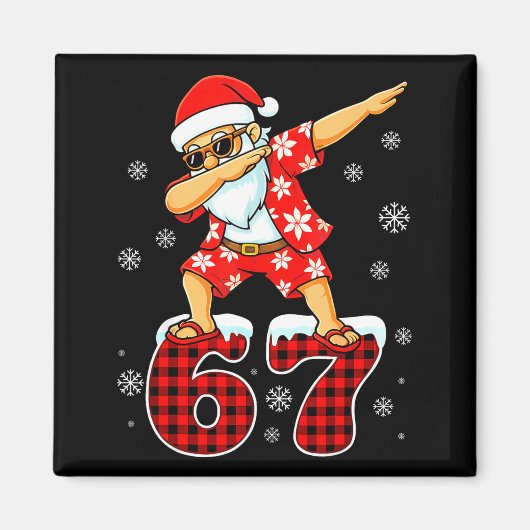 Funny Cool Dabbing Santa Hawaii 67 Meme Christmas  Magneet (Voorkant)
