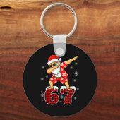Funny Cool Dabbing Santa Hawaii 67 Meme Christmas  Sleutelhanger (Voorkant)