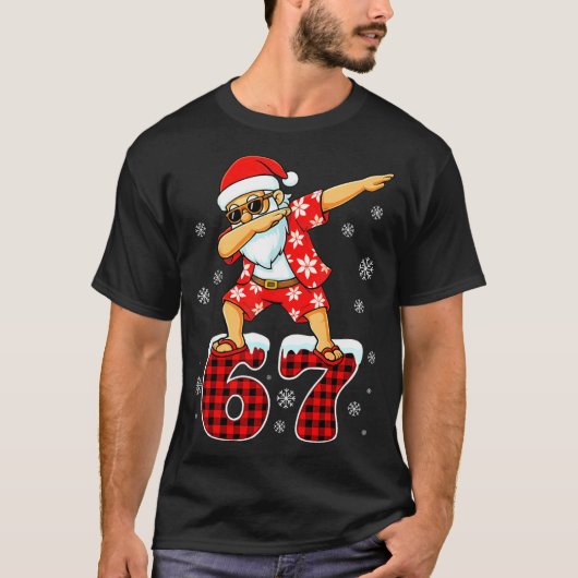 Funny Cool Dabbing Santa Hawaii 67 Meme Christmas T-shirt (Voorkant)