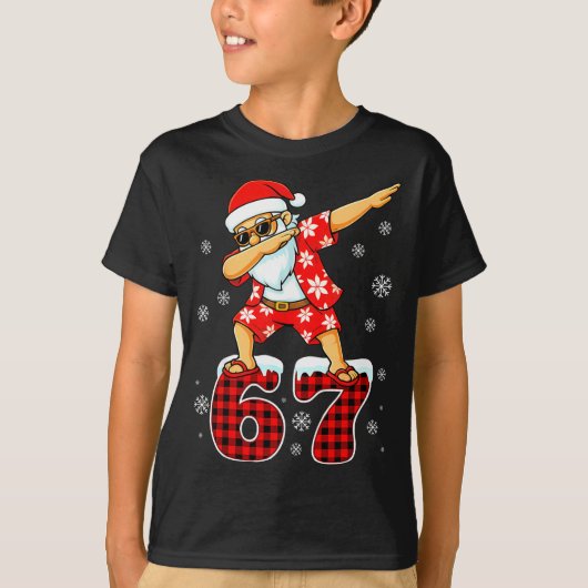 Funny Cool Dabbing Santa Hawaii 67 Meme Christmas  T-shirt (Voorkant)